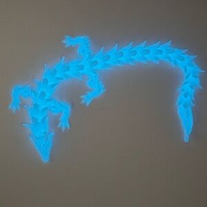Glow In The Dark Blue Spiky Dragon Figurine
